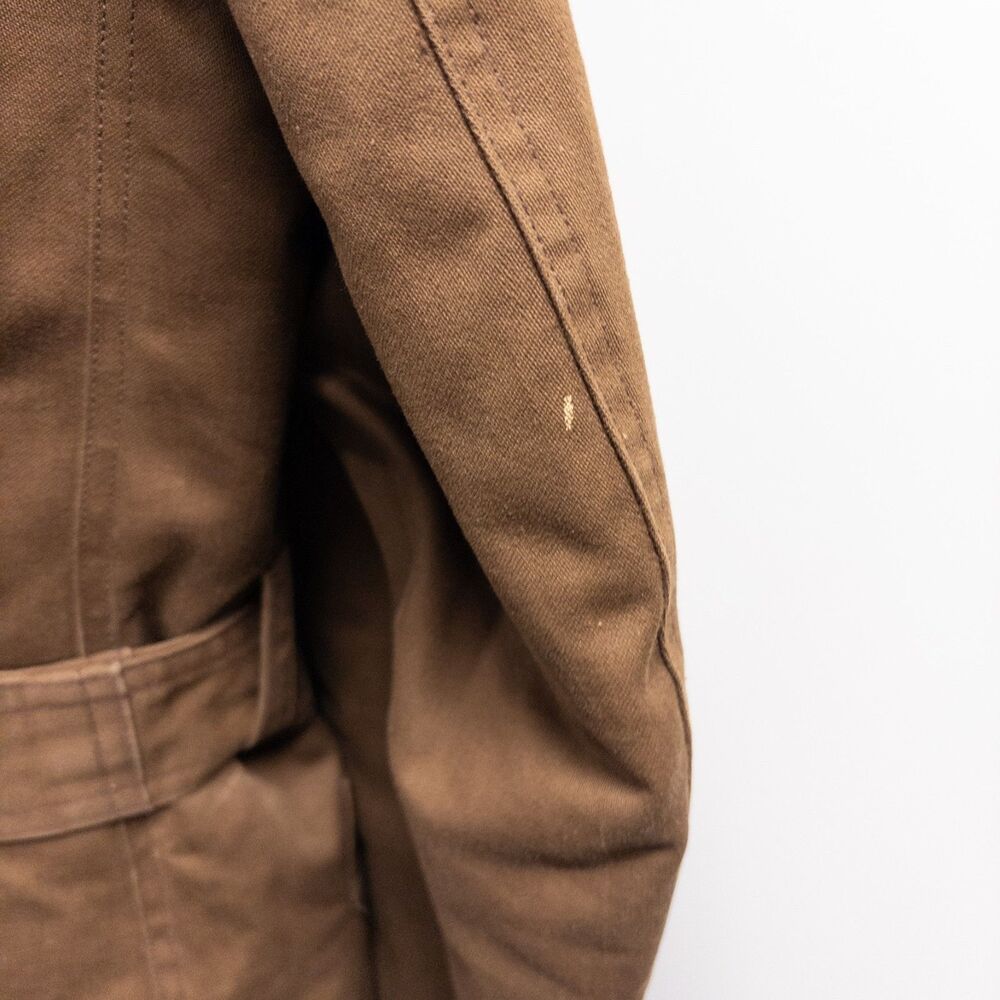 1950s Windward Mouton Collar Mackinaw Coat Belted Canvas Workwear Sheepskin M - Picture 8 of 12